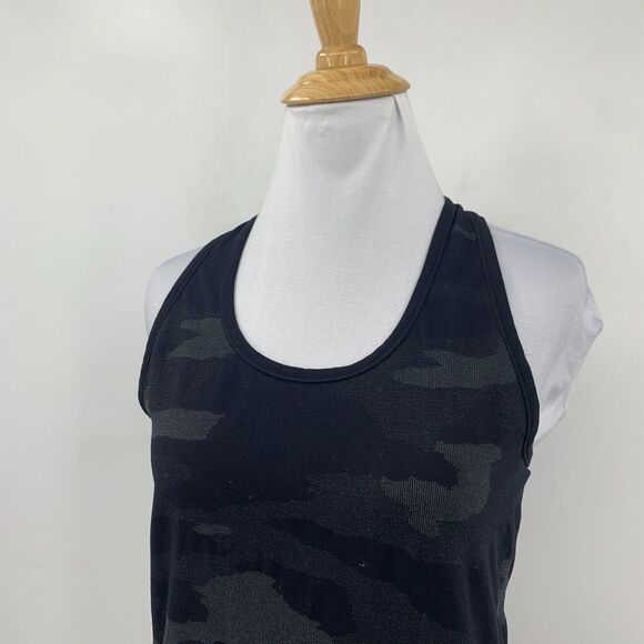 Athleta Speedlight Tank Top Womens S Black Camo Seamless Racerback Nylon Blend - Picture 3 of 13